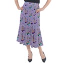 Japanese Ramen Sushi Noodles Rice Bowl Food Pattern Midi Mermaid Skirt View1