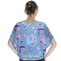 Japanese Ramen Sushi Noodles Rice Bowl Food Pattern 2 Batwing Chiffon Blouse View2