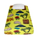 Tropical Island Tiki Parrots, Mask And Palm Trees Fitted Sheet (Single Size) View1