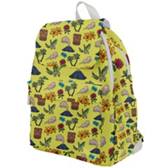 Tropical Island Tiki Parrots, Mask And Palm Trees Top Flap Backpack by DinzDas