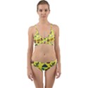 Tropical Island Tiki Parrots, Mask And Palm Trees Wrap Around Bikini Set View1