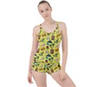 Tropical Island Tiki Parrots, Mask And Palm Trees Boyleg Tankini Set  View1