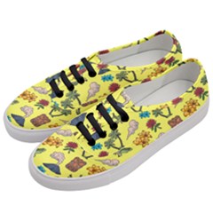 Tropical Island Tiki Parrots, Mask And Palm Trees Women s Classic Low Top Sneakers by DinzDas