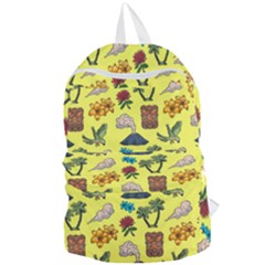 Tropical Island Tiki Parrots, Mask And Palm Trees Foldable Lightweight Backpack by DinzDas