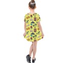 Tropical Island Tiki Parrots, Mask And Palm Trees Kids  Simple Cotton Dress View2