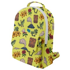 Tropical Island Tiki Parrots, Mask And Palm Trees Flap Pocket Backpack (small) by DinzDas