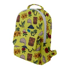 Tropical Island Tiki Parrots, Mask And Palm Trees Flap Pocket Backpack (large) by DinzDas