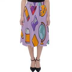 Back To School And Schools Out Kids Pattern Classic Midi Skirt by DinzDas