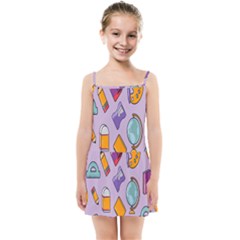 Back To School And Schools Out Kids Pattern Kids  Summer Sun Dress by DinzDas