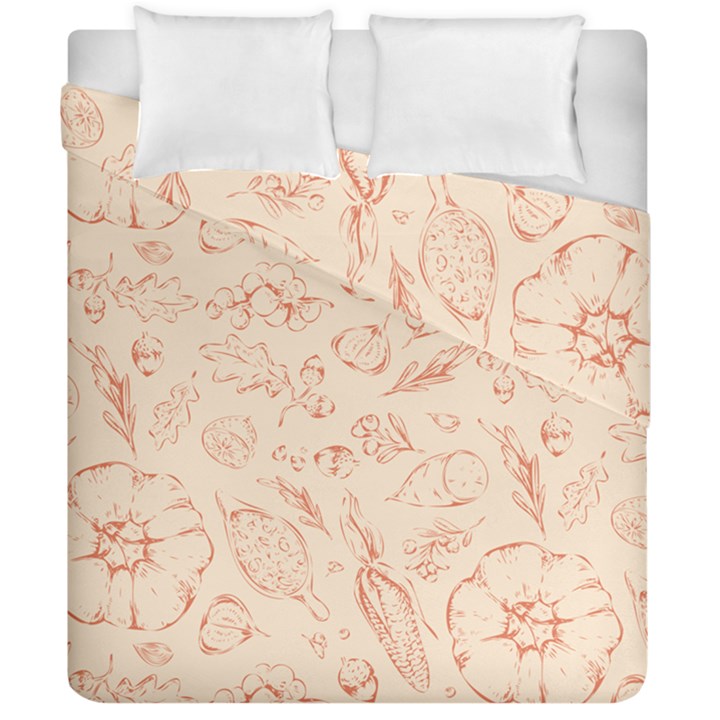 Thanksgiving Flowers And Gifts Pattern Duvet Cover Double Side (California King Size)