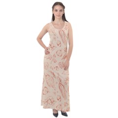 Thanksgiving Flowers And Gifts Pattern Sleeveless Velour Maxi Dress by DinzDas