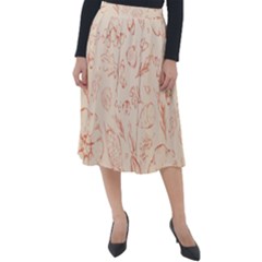 Thanksgiving Flowers And Gifts Pattern Classic Velour Midi Skirt  by DinzDas