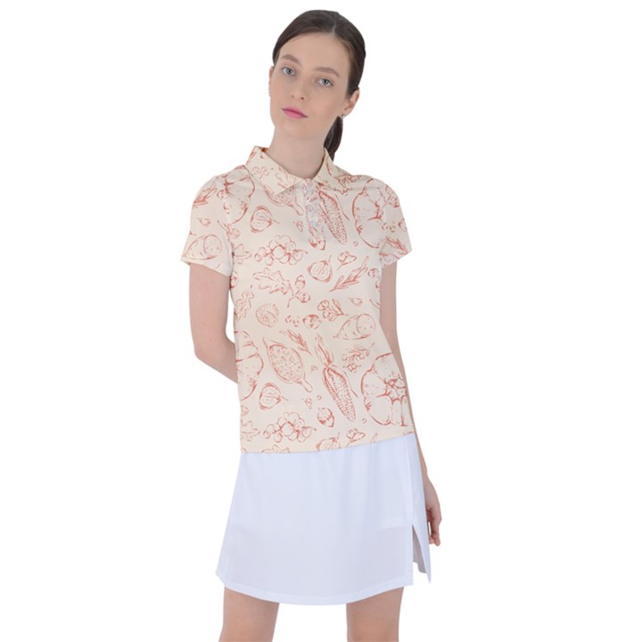 Thanksgiving Flowers And Gifts Pattern Women s Polo Tee