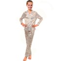 Thanksgiving Flowers And Gifts Pattern Kid s Satin Long Sleeve Pajamas Set View1