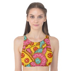 Fast Food Pizza And Donut Pattern Tank Bikini Top by DinzDas