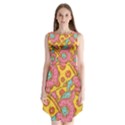 Fast Food Pizza And Donut Pattern Sleeveless Chiffon Dress   View1