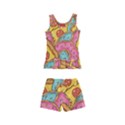 Fast Food Pizza And Donut Pattern Kids  Boyleg Swimsuit View2