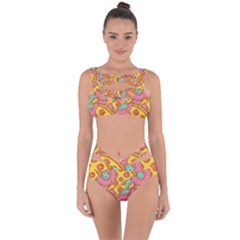 Fast Food Pizza And Donut Pattern Bandaged Up Bikini Set  by DinzDas