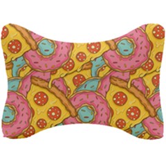 Fast Food Pizza And Donut Pattern Seat Head Rest Cushion by DinzDas