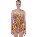 Fast Food Pizza And Donut Pattern Babydoll Tankini Set View1