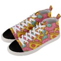 Fast Food Pizza And Donut Pattern Men s Mid-Top Canvas Sneakers View2