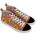 Fast Food Pizza And Donut Pattern Men s Mid-Top Canvas Sneakers View3