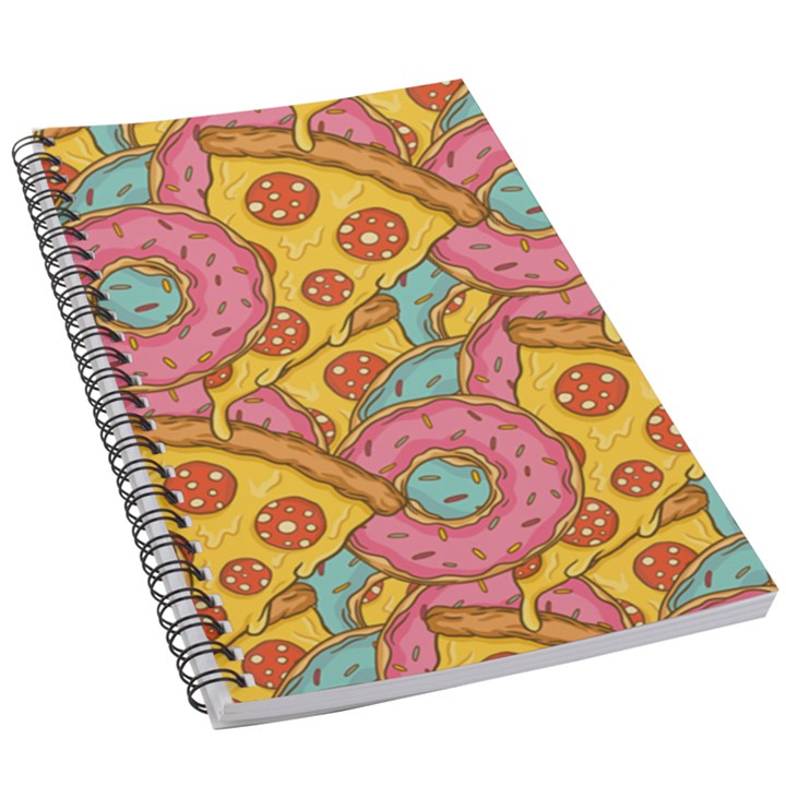 Fast Food Pizza And Donut Pattern 5.5  x 8.5  Notebook