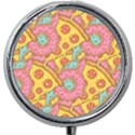 Fast Food Pizza And Donut Pattern Mini Round Pill Box View1