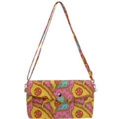 Fast Food Pizza And Donut Pattern Removable Strap Clutch Bag by DinzDas