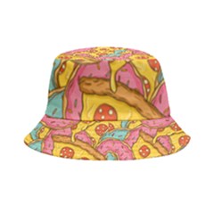 Fast Food Pizza And Donut Pattern Inside Out Bucket Hat by DinzDas