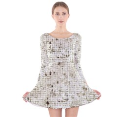 Geometric Abstract Sufrace Print Long Sleeve Velvet Skater Dress