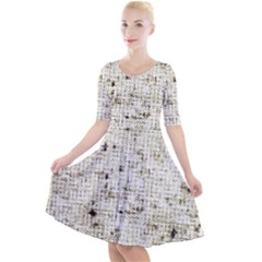 Geometric Abstract Sufrace Print Quarter Sleeve A-line Dress by dflcprintsclothing