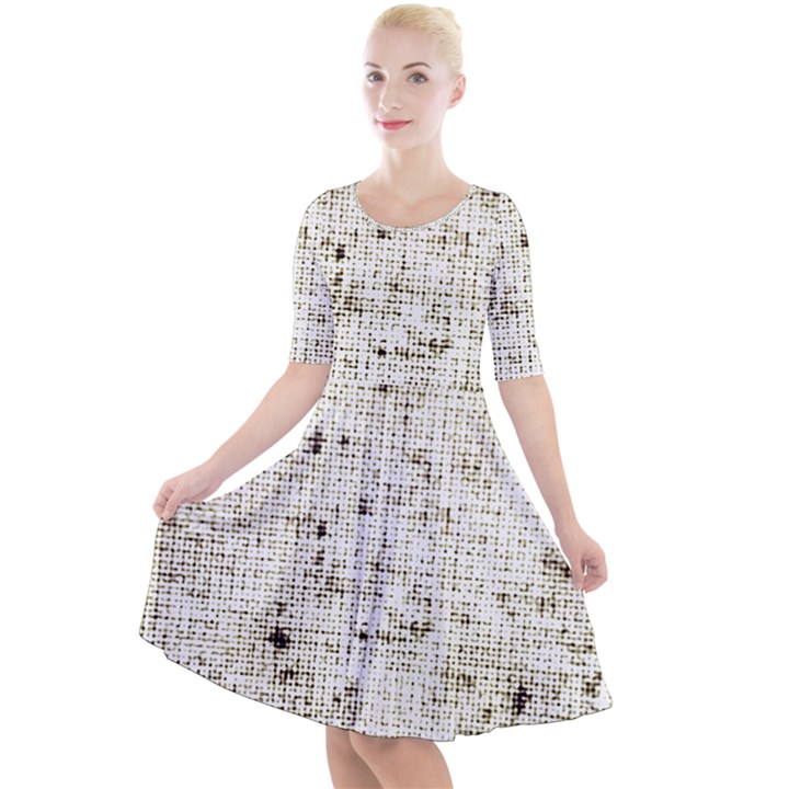 Geometric Abstract Sufrace Print Quarter Sleeve A-Line Dress