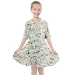 Geometric Abstract Sufrace Print Kids  All Frills Chiffon Dress by dflcprintsclothing