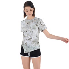 Geometric Abstract Sufrace Print Asymmetrical Short Sleeve Sports Tee by dflcprintsclothing