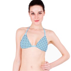 Sky Blue Tartan Plaid Pattern, With Black Lines Bikini Top by Casemiro