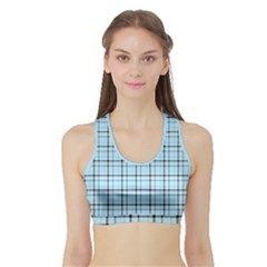 Sky Blue Tartan Plaid Pattern, With Black Lines Sports Bra With Border by Casemiro