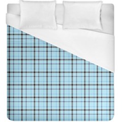 Sky Blue Tartan Plaid Pattern, With Black Lines Duvet Cover (king Size) by Casemiro