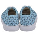 Sky blue tartan plaid pattern, with black lines Kids  Classic Low Top Sneakers View4