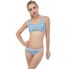 Sky Blue Tartan Plaid Pattern, With Black Lines The Little Details Bikini Set by Casemiro