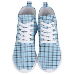 Sky Blue Tartan Plaid Pattern, With Black Lines Women s Lightweight High Top Sneakers by Casemiro