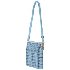 Sky Blue Tartan Plaid Pattern, With Black Lines Multi Function Travel Bag by Casemiro