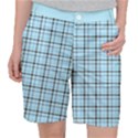 Sky blue tartan plaid pattern, with black lines Pocket Shorts View1