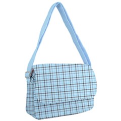 Sky Blue Tartan Plaid Pattern, With Black Lines Courier Bag by Casemiro