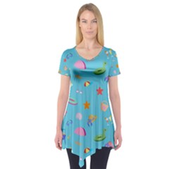 Summer  Beach  The Sun Short Sleeve Tunic  by SychEva