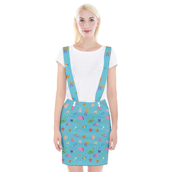 Summer  Beach  The Sun Braces Suspender Skirt