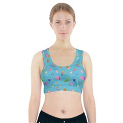 Summer  Beach  The Sun Sports Bra With Pocket by SychEva