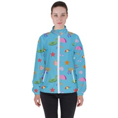 Summer  Beach  The Sun Women s High Neck Windbreaker by SychEva