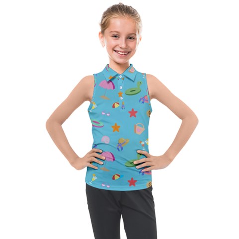 Summer  Beach  The Sun Kids  Sleeveless Polo Tee by SychEva