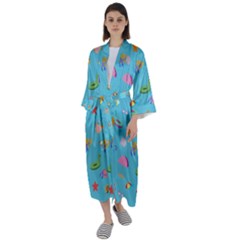 Summer  Beach  The Sun Maxi Satin Kimono by SychEva